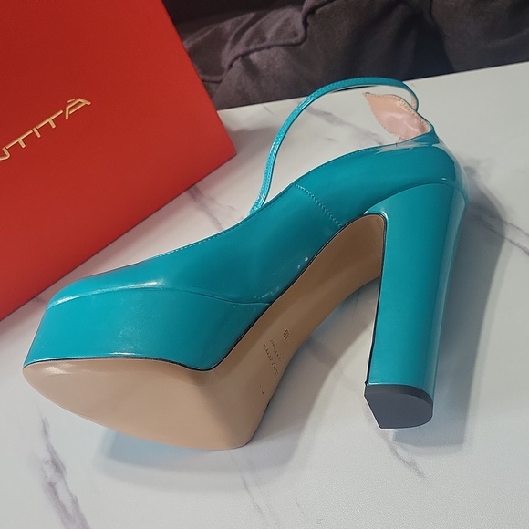 Turquoise Platform Heels - Picture 6 of 9